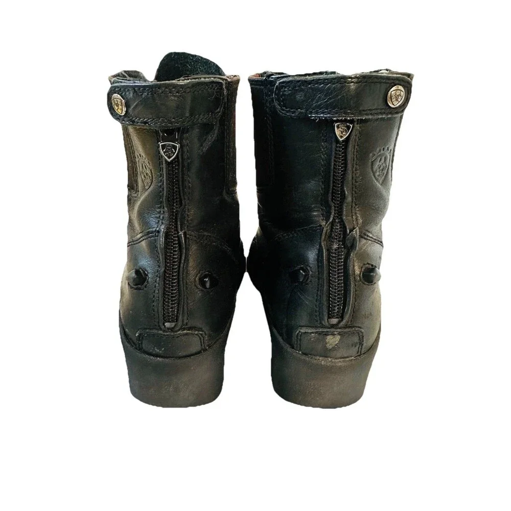 Ariat Boots Womens 8.5 B Black Heritage IV Paddock Ridding Boots Combat Leather - Picture 6 of 16